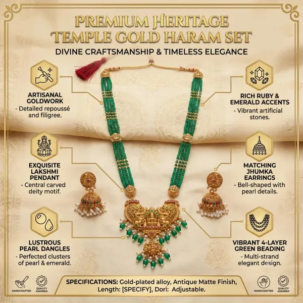 Goddess_Lakshmi_Temple_Jewellery_Set_With_Pendant_And_Jhumka_Earrings