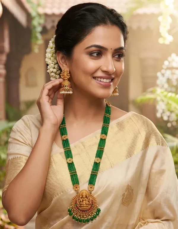 Temple_Jewellery_Set_With_Pendant_And_Jhumka_Earrings
