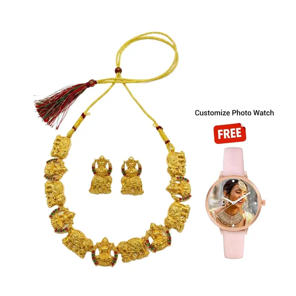 Temple_Jewellery_Set_With_Pendant_And_Earrings