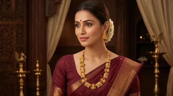 Temple_Jewellery_Set_With_Pendant_And_Earrings