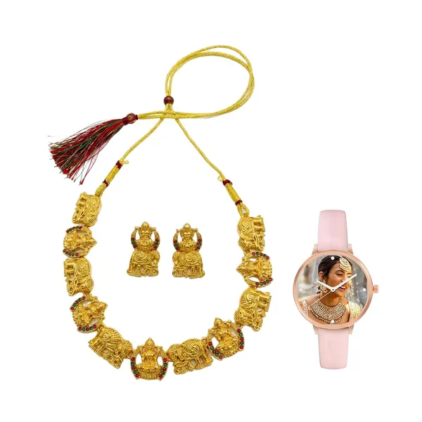 Temple_Jewellery_Set_With_Pendant_And_Earrings