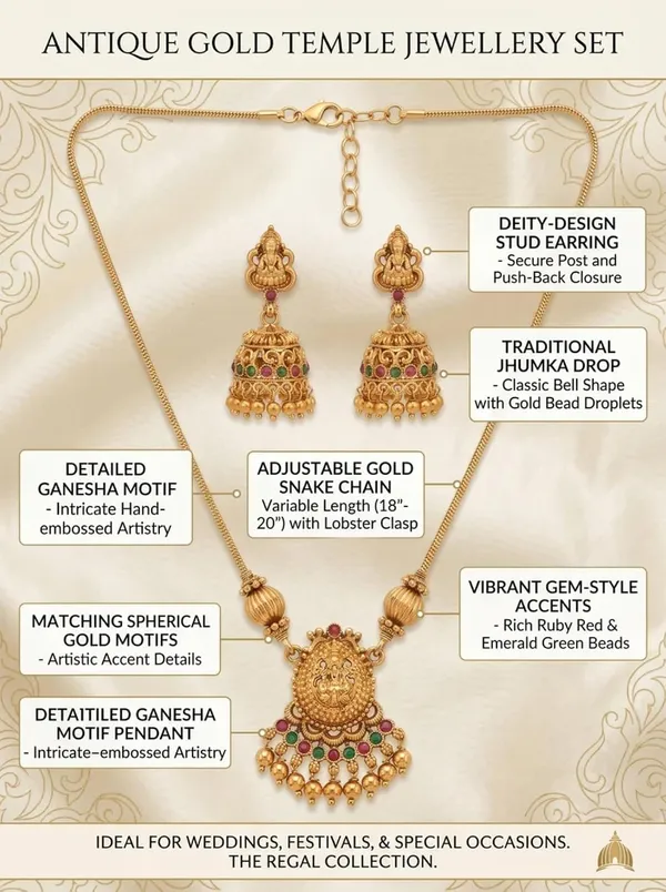Lakshmi_Temple_Design_Necklace_Set_With_Earrings