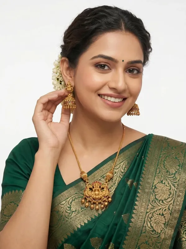 Temple_Design_Lakshmi_Ganesha_Long_Haram_Jewellery_Set_With_Jhumka_Earrings