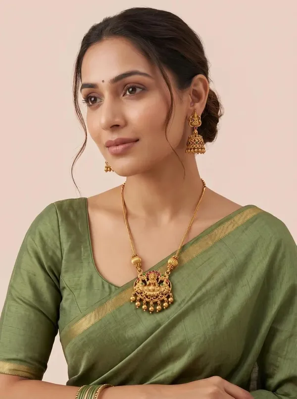 Temple_Design_Lakshmi_Ganesha_Long_Haram_Jewellery_Set_With_Jhumka_Earrings