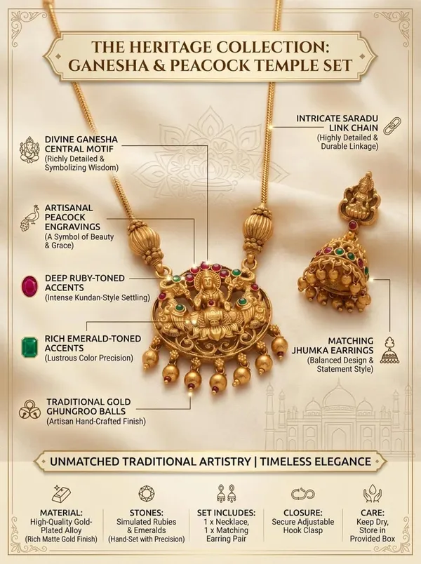 Temple_Design_Lakshmi_Ganesha_Long_Haram_Jewellery_Set_With_Jhumka_Earrings