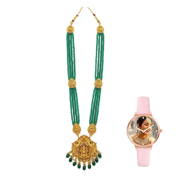 Temple_Jewellery_Set_With_Pendant_And_Jhumka_Earrings