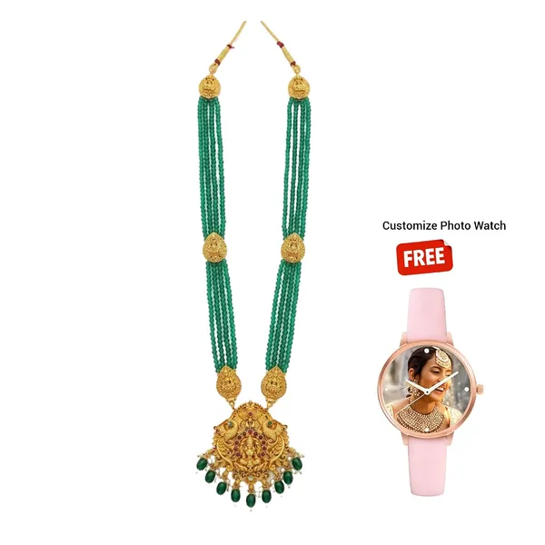 Temple_Jewellery_Set_With_Pendant_And_Jhumka_Earrings