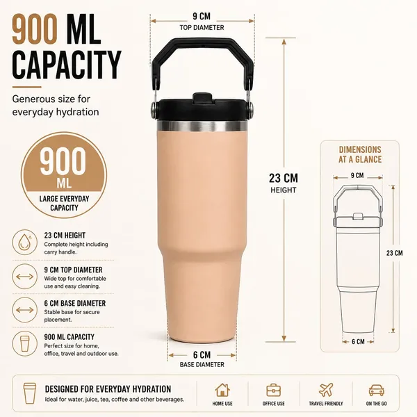 Personalized_1200_ml_Stainless_Steel_Tumbler,Peach_|_Custom_Name_Engraved,_Handle_&_Straw_Lid,_Double_Wall_Vacuum_Insulated,_Leakproof,_for_Hot_&_Cold_Drinks