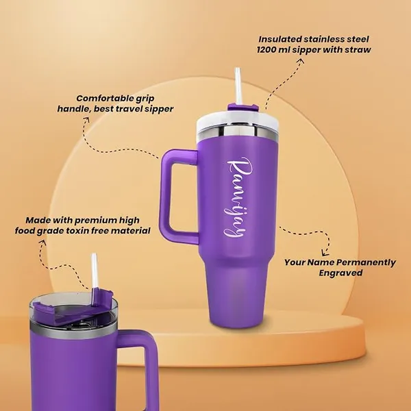 Personalized_1200_ml_Stainless_Steel_Tumbler,_Purple_|_Custom_Name_Engraved,_Handle_&_Straw_Lid,_Double_Wall_Vacuum_Insulated,_Leakproof,_for_Hot_&_Cold_Drinks