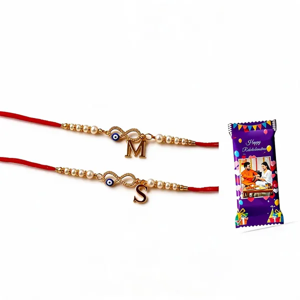 Alphabet_Letter_Evil_Eye_Thread_Rakhi_With_Chocolate