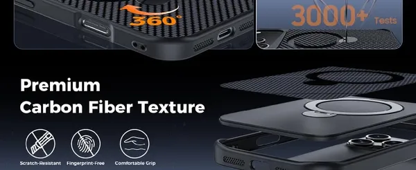 Iphone_Carbon_Black_Shockproof_Magnetic_Ring_Case