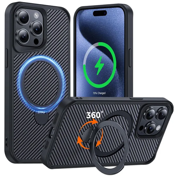 Iphone_Carbon_Black_Pc_Tpu_Magnetic_Case