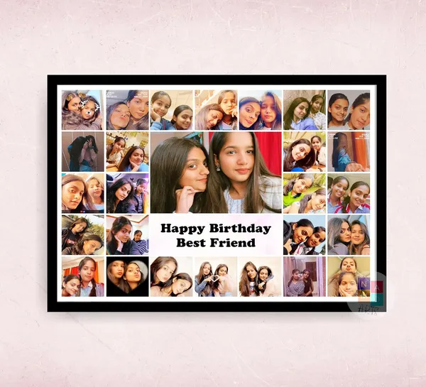 Engineered_Wood_Customised_Best_Friend_Collage_Wall_Mount_Rectangular_Photo_Frame_Gift_For_Anniversary_Birthday_Wife_Husband_Sister_Brother_A4_9x12_Inch_C04_Black