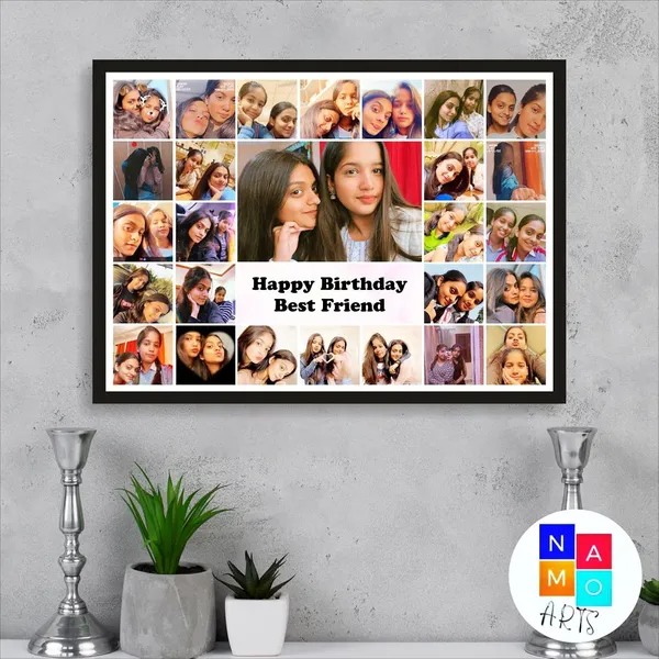 Engineered_Wood_Customised_Best_Friend_Collage_Wall_Mount_Rectangular_Photo_Frame_Gift_For_Anniversary_Birthday_Wife_Husband_Sister_Brother_A4_9x12_Inch_C04_Black