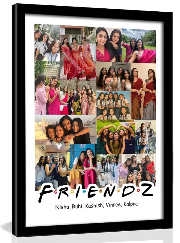Personalized_Friendz_Portrait_Multiple_Pictures_Collage_Photo_Frame_Customised_Gift_For_Best_Friends_Girls_Cousins_Travel_Memories_Birthday_Farewell_Anniversary_Glare_Free_Laminated_Wooden_Frame_Sizes_A5_A4_A3