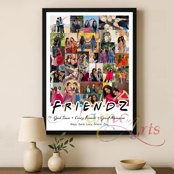Personalized_Friendz_Collage_Multiple_Pictures_Photo_Frame_Large_Portrait_Layout_For_Friends_Girls_Cousins_School_Memories_Customized_Gift_For_Birthday_Farewell_Anniversary_Sizes_A4_A3