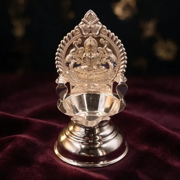 Pure_Silver_Single_Kamakshi_Diya/Deepa_With_Hallmark