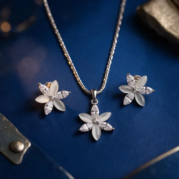 925_Silver_Women_Chain_&_Pendent_Set