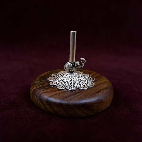 Pure_Silver_Agarabatti/Flower_Stand_With_Wooden