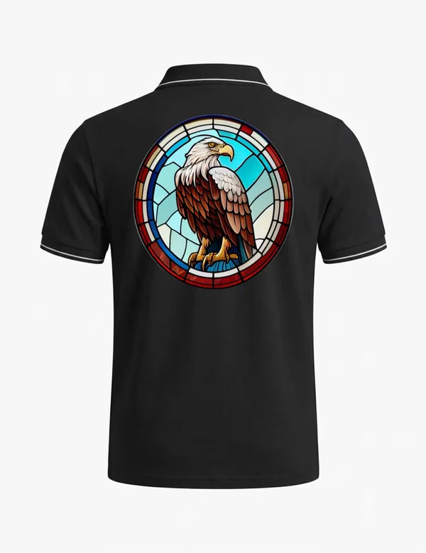 Black_Cotton-Polyester_Casual_Graphic_Polo_T-Shirt_For_Unisex