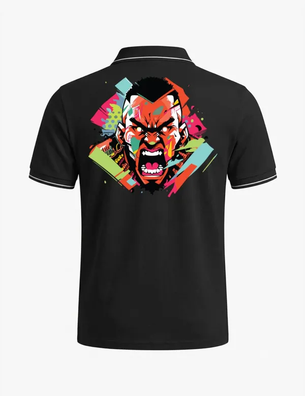 Black_Cotton_Blend_Character_Graphic_Polo_T-Shirt_For_Unisex