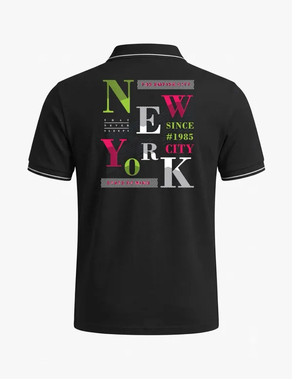 Black_Cotton_Blend_Casual_Fit_Nyc_Graphic_Polo_T-Shirt_For_Unisex