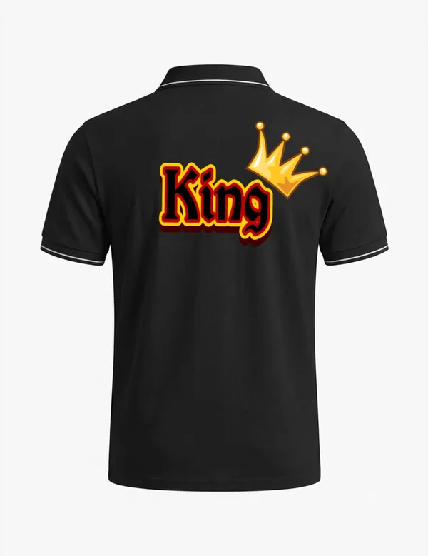 Black_Cotton_Blend_Regular_Fit_King_Crown_Graphic_Polo_T-Shirt_For_Unisex