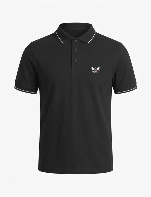 Black_Cotton_Blend_Graphic_Print_Polo_T-Shirt_For_Unisex