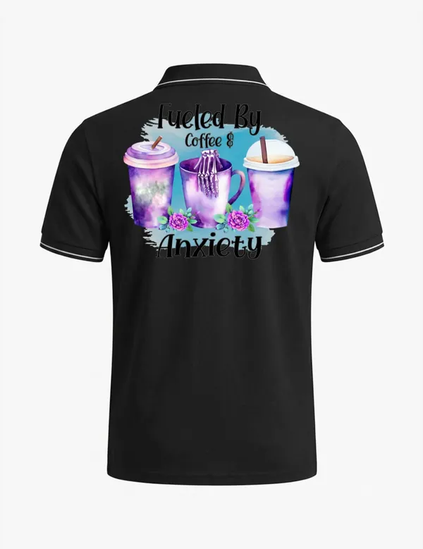 Black_Cotton_Blend_Slogan_Print_Polo_T-Shirt_For_Unisex