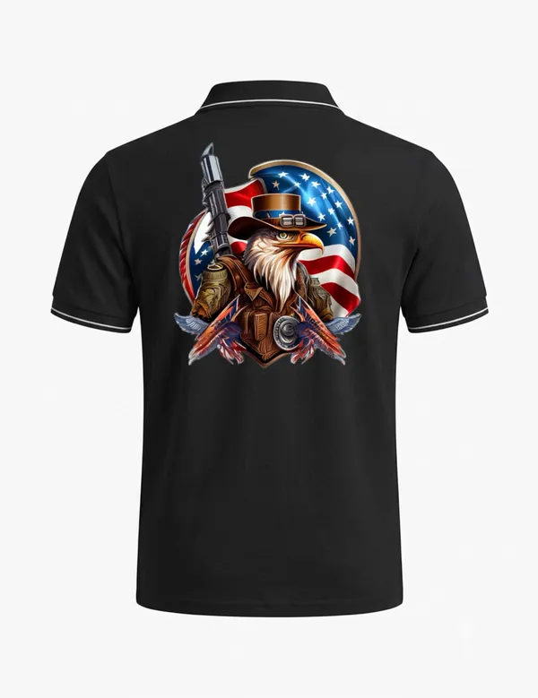 Black_Cotton_Blend_Printed_Polo_T-Shirt_For_Unisex
