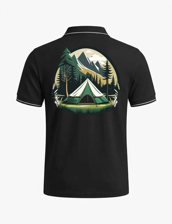 Black_Cotton_Blend_Camping_Graphic_Polo_T-Shirt_For_Unisex