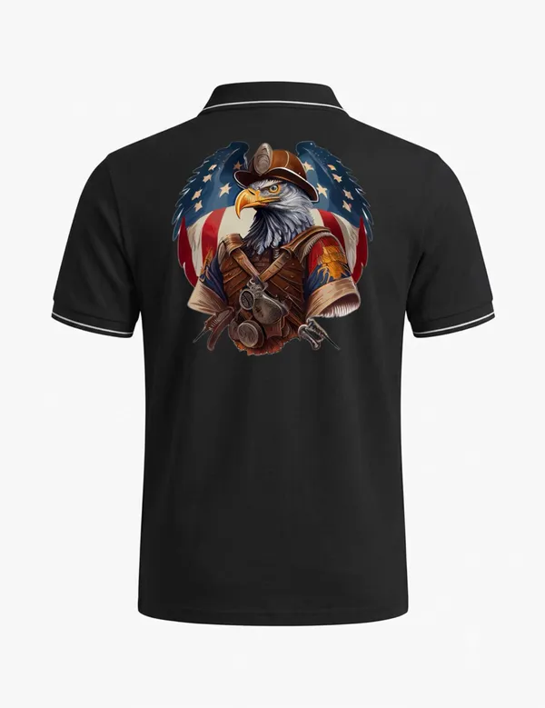 Black_Cotton-Polyester_Casual_Graphic_Polo_T-Shirt_For_Unisex
