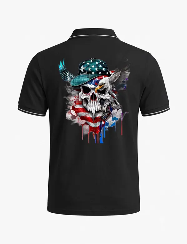 Black_Cotton-Polyester_Regular_Fit_Skull_Graphic_Polo_T-Shirt_For_Unisex