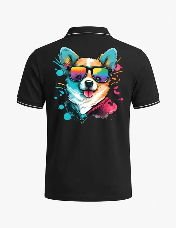 Black_Cotton_Blend_Dog_Graphic_Regular_Fit_Polo_T-Shirt_For_Unisex