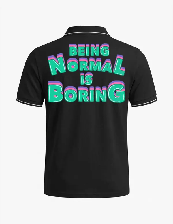 Black_Cotton_Blend_Slogan_Multicolour_Graphic_Polo_T-Shirt_For_Unisex