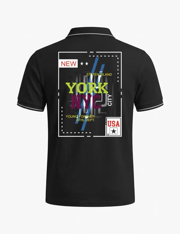 Black_Cotton_Blend_Graphic_Print_Polo_T-Shirt_For_Unisex