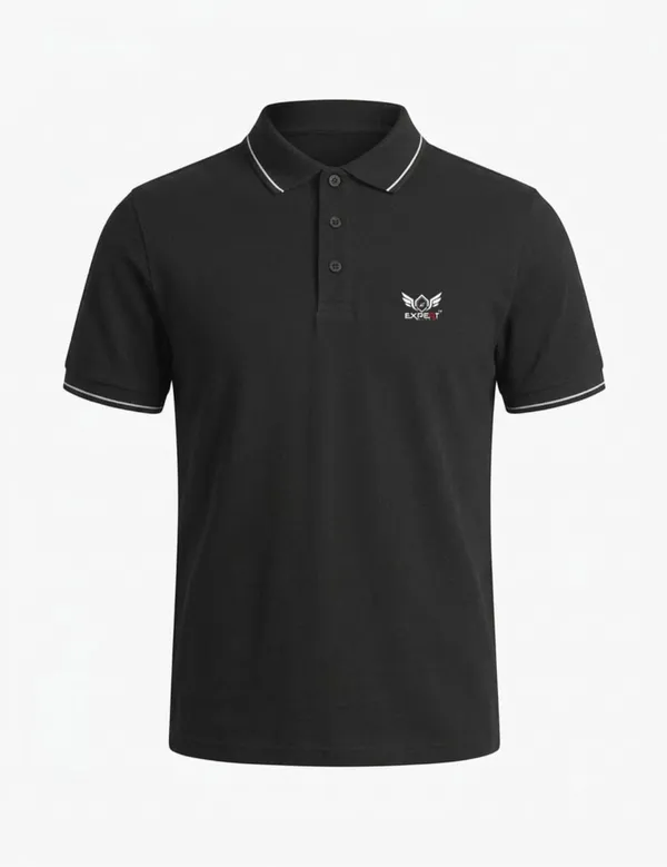 Black_Cotton_Blend_Pique_Regular_Fit_Polo_T-Shirt_For_Unisex