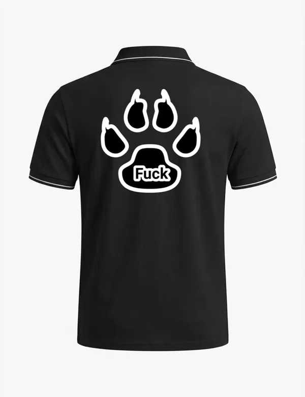 Black_Cotton_Blend_Paw_Graphic_Print_Polo_T-Shirt_For_Unisex