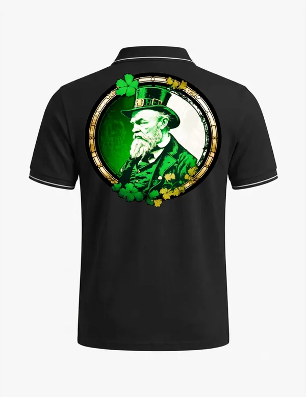 Black_Cotton_Blend_Graphic_Polo_T-Shirt_For_Unisex