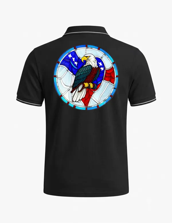 Black_Cotton-Polyester_Regular_Fit_Stained-Glass_Graphic_Polo_T-Shirt_For_Unisex