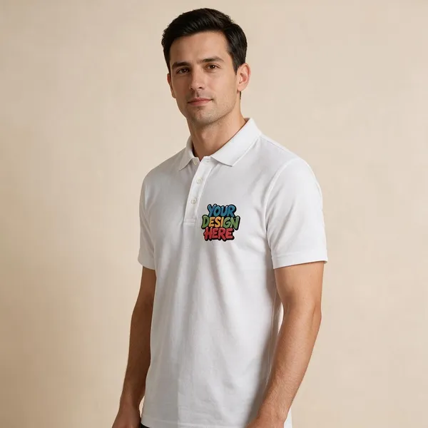White_Cotton-Polyester_Regular_Fit_Polo_T-Shirt_For_Unisex