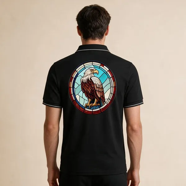 Black_Cotton-Polyester_Casual_Graphic_Polo_T-Shirt_For_Unisex