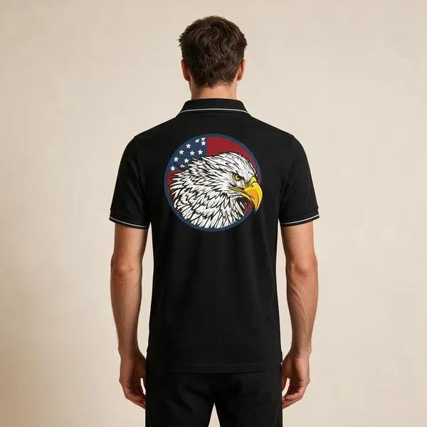 Black_Cotton-Polyester_Regular_Fit_Eagle_Graphic_Polo_T-Shirt_For_Unisex