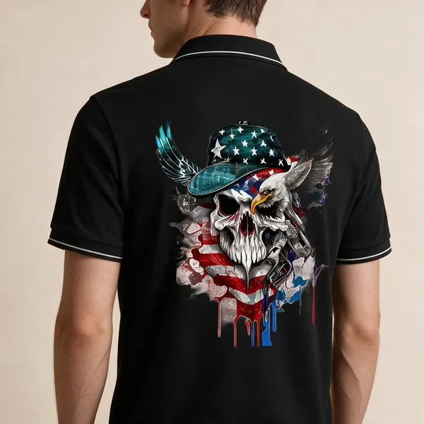 Black_Cotton-Polyester_Regular_Fit_Skull_Graphic_Polo_T-Shirt_For_Unisex