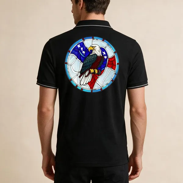 Black_Cotton-Polyester_Regular_Fit_Stained-Glass_Graphic_Polo_T-Shirt_For_Unisex