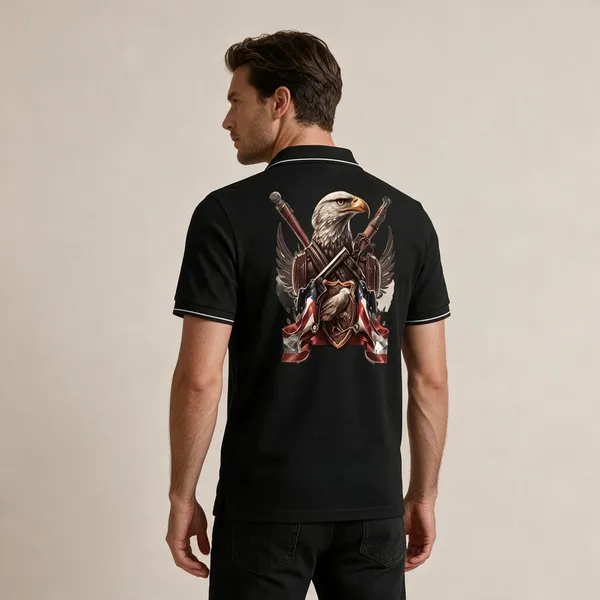 Black_Cotton-Polyester_Regular_Fit_Eagle_Shield_Printed_Polo_T-Shirt_For_Unisex