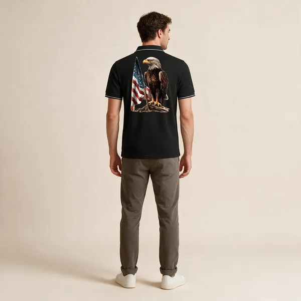 Black_Cotton_Blend_Graphic_Polo_T-Shirt_For_Unisex