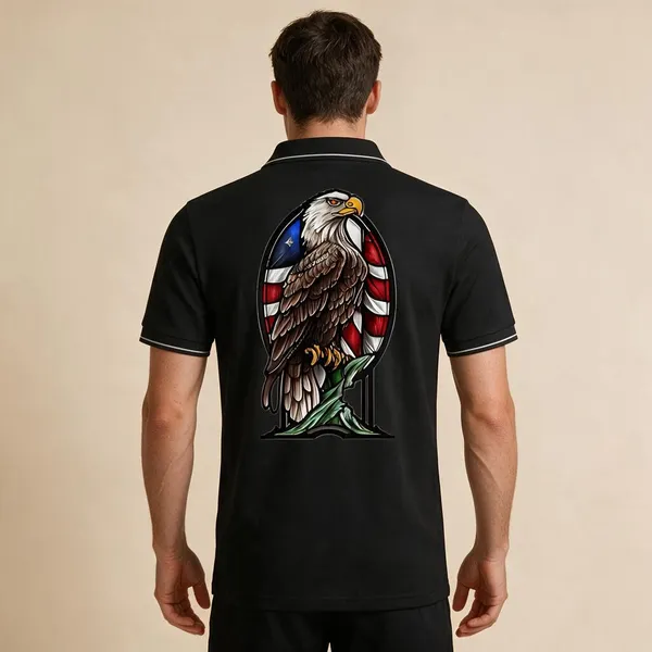 Black_Cotton_Blend_Printed_Polo_T-Shirt_For_Unisex