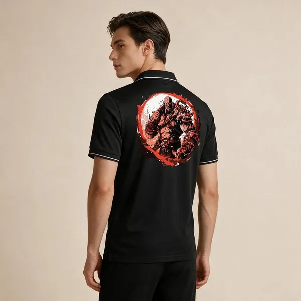 Black_Cotton_Blend_Character_Graphic_Polo_T-Shirt_For_Unisex
