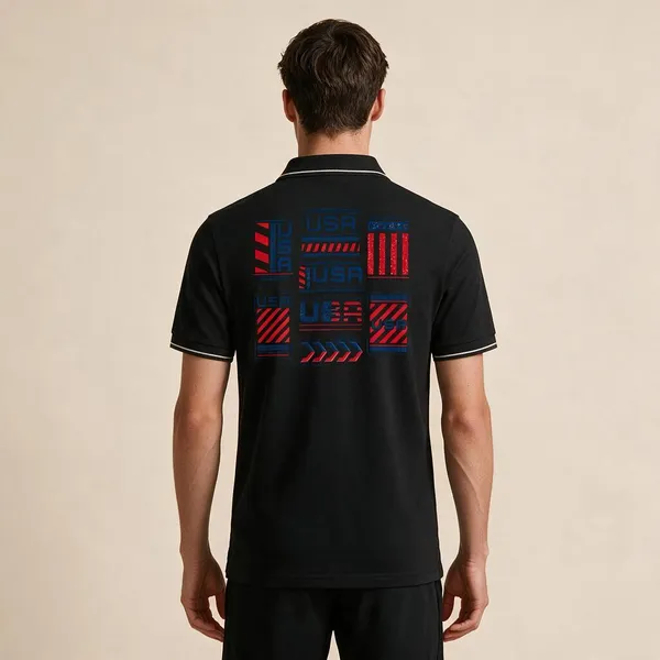 Black_Cotton_Blend_Red_Blue_Graphic_Polo_T-Shirt_For_Unisex